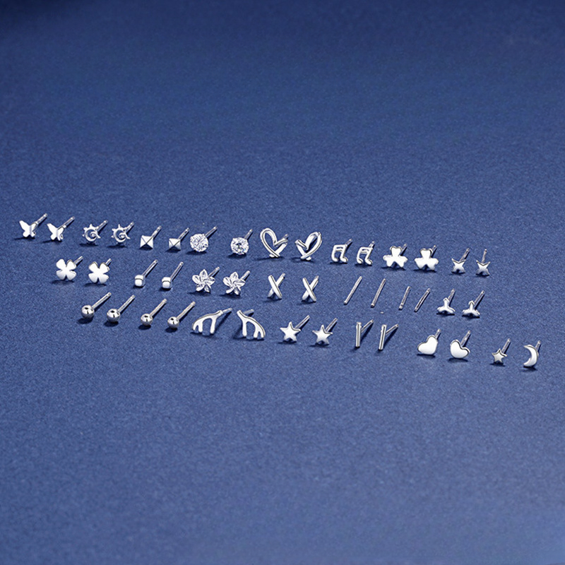 Pendientes pequeños de plata esterlina S999 S999